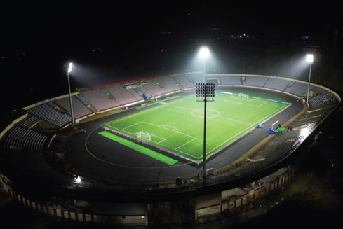 Sports stadium flood lighting